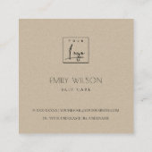 Minimale zwarte hartslag Logo Hartelijk dank voor  Vierkante Visitekaartje (Achterkant)