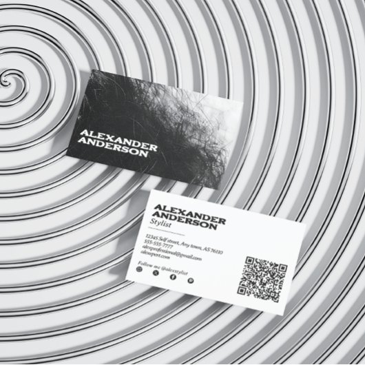 Minimale zwarte houtskool Scribble Professional Visitekaartje