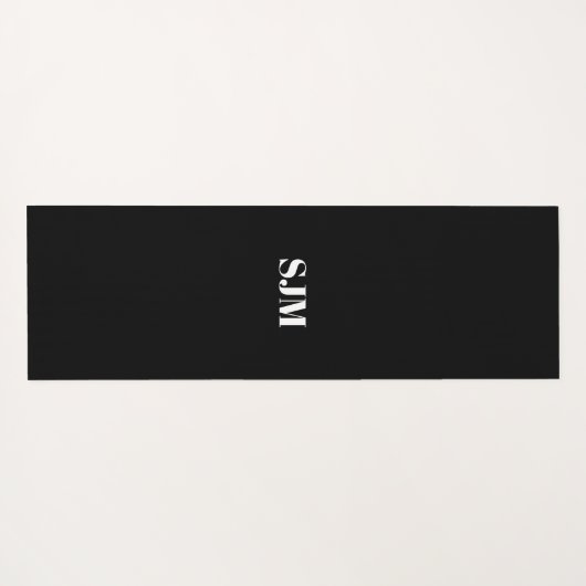 Minimale zwarte initialen voor aangepast monogram yogamat (Achterkant (horizontaal))