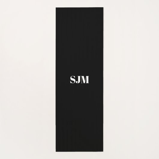 Minimale zwarte initialen voor aangepast monogram yogamat (Achterkant)