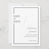 Minimale Zwarte Initielle Moslim Trouwdag Opslaan  Save The Date (Voorkant)