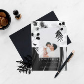 Minimale zwarte Japandi-stijlfoto voor Kerstmis Feestdagenkaart