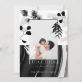 Minimale zwarte Japandi-stijlfoto voor Kerstmis Feestdagenkaart (Voorkant)