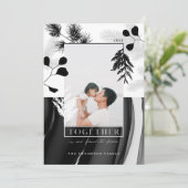 Minimale zwarte Japandi-stijlfoto voor Kerstmis Feestdagenkaart (Staand voorkant)