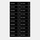 Minimale zwarte kaarsenpot dun Verticaal Waterdich Labels (Vel)