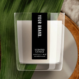 Minimale zwarte kaarsenpot dun Verticaal Waterdich Labels
