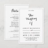 Minimale zwarte kalligrafie in één keer kaart (Voorkant / Achterkant)