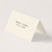 Minimale zwarte kalligrafie op beige achtergrond visitekaartje (Achterkant)