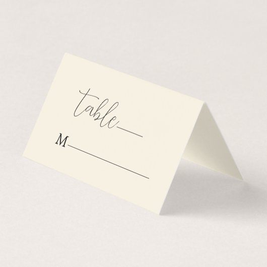 Minimale zwarte kalligrafie op beige achtergrond visitekaartje (Voorkant)