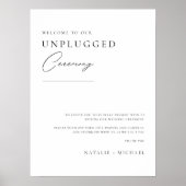Minimale zwarte kalligrafie Unplugged Ceremony Sig Poster (Voorkant)