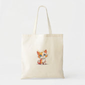 Minimale zwarte kat Canvas tas - Cat Mom Gift (Voorkant)