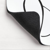 Minimale zwarte kat op witte add-naam muismat (Hoek)