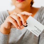 Minimale zwarte kat Peeking Pet Care Service Visitekaartje