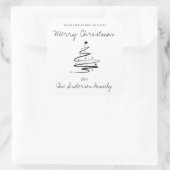 Minimale zwarte kerst, zwart wit, eenvoudige naam vierkante sticker (Tas)