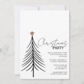 Minimale zwarte kerstfeestdag in Script Kaart (Voorkant)