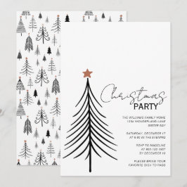 Minimale zwarte kerstfeestdag in Script Kaart