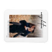 Minimale zwarte kerstkaart wit magneet (Horizontaal)