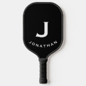 Minimale zwarte klassieke monogram pickleball paddle (Voorkant)