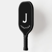 Minimale zwarte klassieke monogram pickleball paddle (Links)