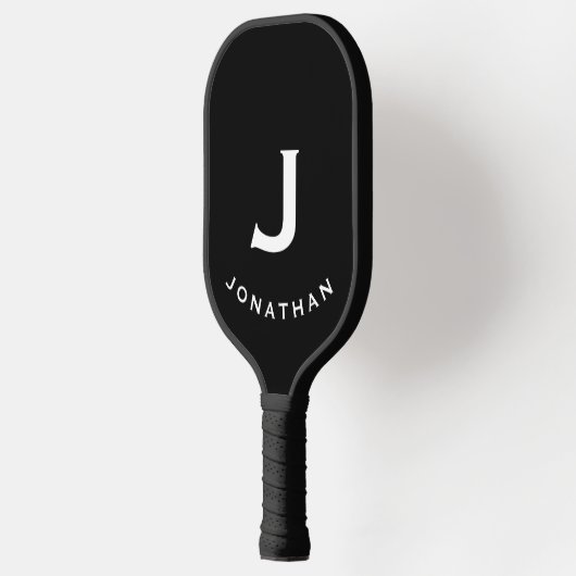 Minimale zwarte klassieke monogram pickleball paddle (Links)