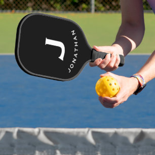 Minimale zwarte klassieke monogram pickleball paddle