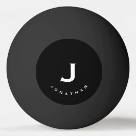 Minimale zwarte klassieke monogram pingpongbal