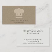 Minimale zwarte kraft Modern Chef Pet catering Visitekaartje (Voorkant / Achterkant)