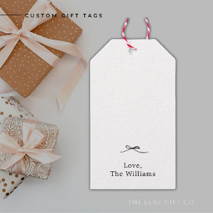 Minimale zwarte Labels met schotel Cadeaulabel