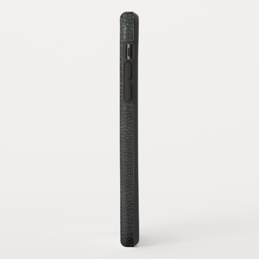 Minimale zwarte lederen kijken zilveren ring Case-Mate iPhone case (Achterkant/links)