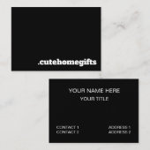 Minimale zwarte legant visitekaartje (Voorkant / Achterkant)