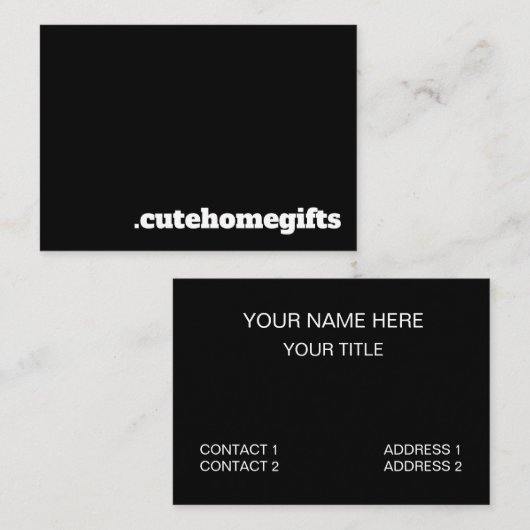 Minimale zwarte legant visitekaartje (Voorkant / Achterkant)