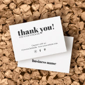 Minimale zwarte legant — witte dank voor uw kaart