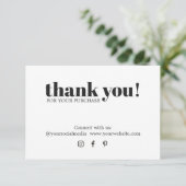 Minimale zwarte legant — witte dank voor uw kaart (Staand voorkant)