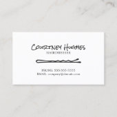 Minimale zwarte legante witte haarstaarster visitekaartje (Voorkant)