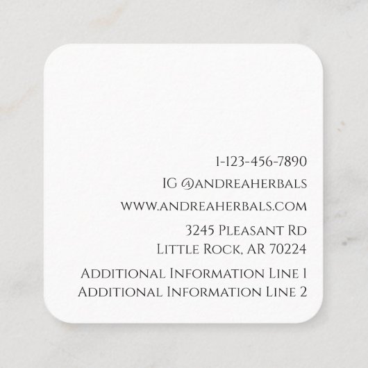 Minimale zwarte lijn Eenvoudige, moderne, zwarte L Vierkante Visitekaartje (Achterkant)