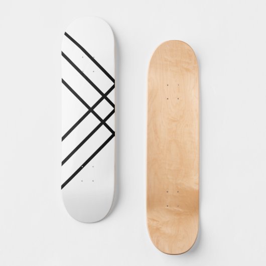 Minimale zwarte-lijnskateboardkunst persoonlijk skateboard (Voorkant)