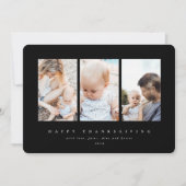 Minimale zwarte Lijst 3 Fijne Thanksgiving Feestdagenkaart (Voorkant)