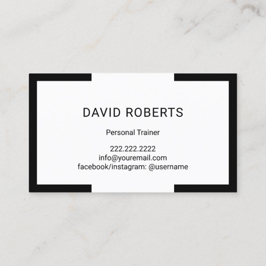 Minimale zwarte Lijst fitness persoonlijke trainer Visitekaartje (Achterkant)
