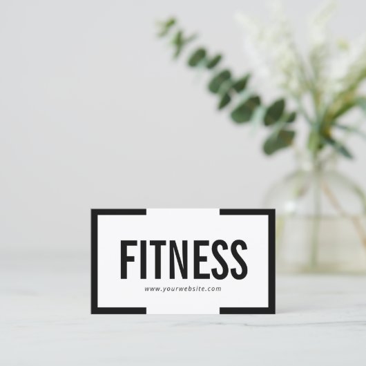 Minimale zwarte Lijst fitness persoonlijke trainer Visitekaartje (Staand voorkant)