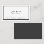 Minimale zwarte Lijst-vertaler Visitekaartje (Voorkant / Achterkant)