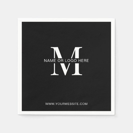 Minimale zwarte Logo Business Event - Aangepast Servet (Voorkant)
