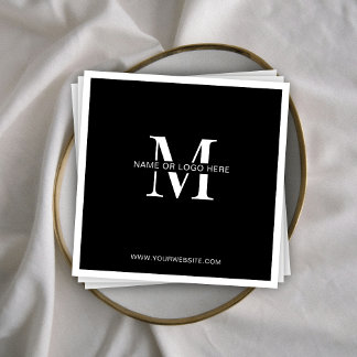Minimale zwarte Logo Business Event - Aangepast Servet