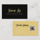 Minimale zwarte Makeup, aangepaste QR-code Visitekaartje