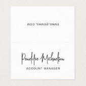 Minimale zwarte met Lettering en QR Code Foto Visitekaartje (Buitenkant ongevouwen)