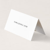 Minimale zwarte met Lettering en QR Code Foto Visitekaartje (Achterkant)