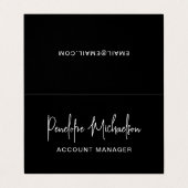 Minimale zwarte met Lettering en QR Code Foto Visitekaartje (Buitenkant ongevouwen)