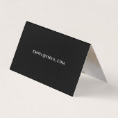 Minimale zwarte met Lettering en QR Code Foto Visitekaartje (Achterkant)