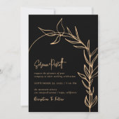 Minimale zwarte moderne boog trouwkaart kaart (Voorkant)