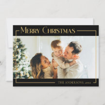 Minimale zwarte moderne kerstfoto