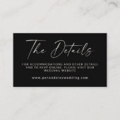 Minimale Zwarte Moderne Script Huwelijks QR Code D Informatiekaartje (Voorkant)